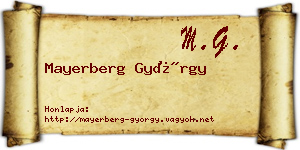 Mayerberg György névjegykártya